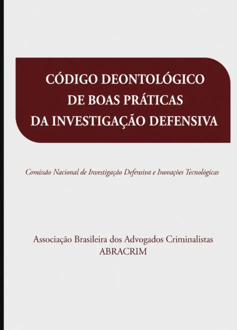 Capa de Código Deontológico de Boas Práticas da Investigação Defensiva