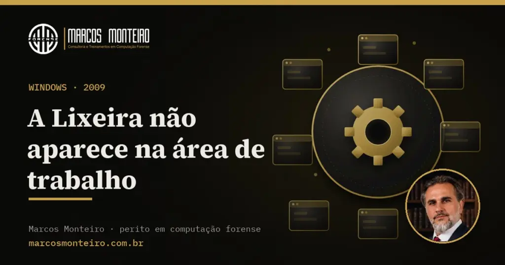 A Lixeira não aparece na área de trabalho