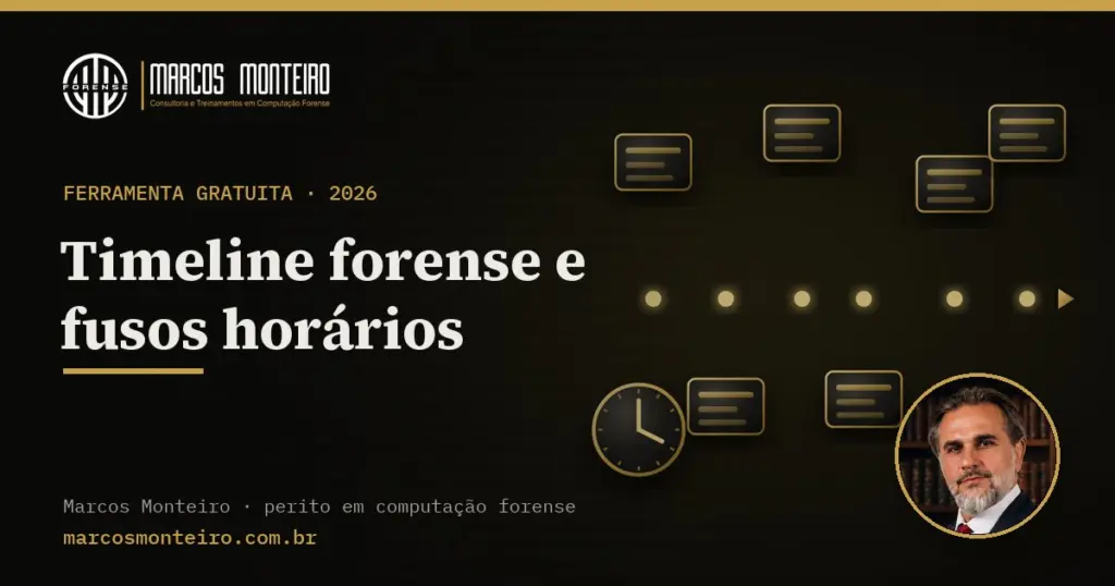 Capa da ferramenta: Timeline forense e conversor de timezone