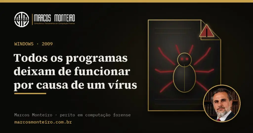 Todos os programas deixam de funcionar por causa de um vírus