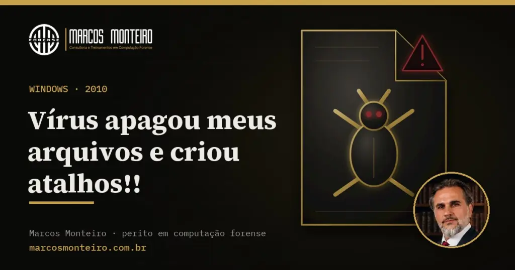 Vírus apagou meus arquivos e criou atalhos!!